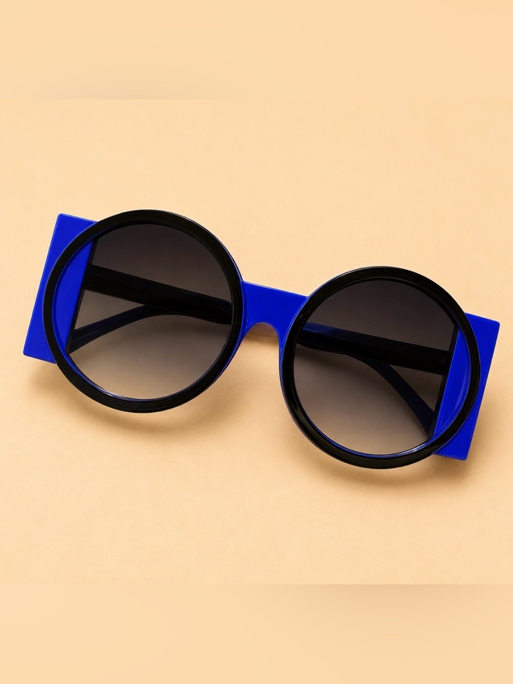 Blue Round Frame Sunglasses for Women